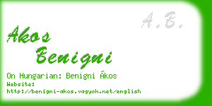 akos benigni business card
